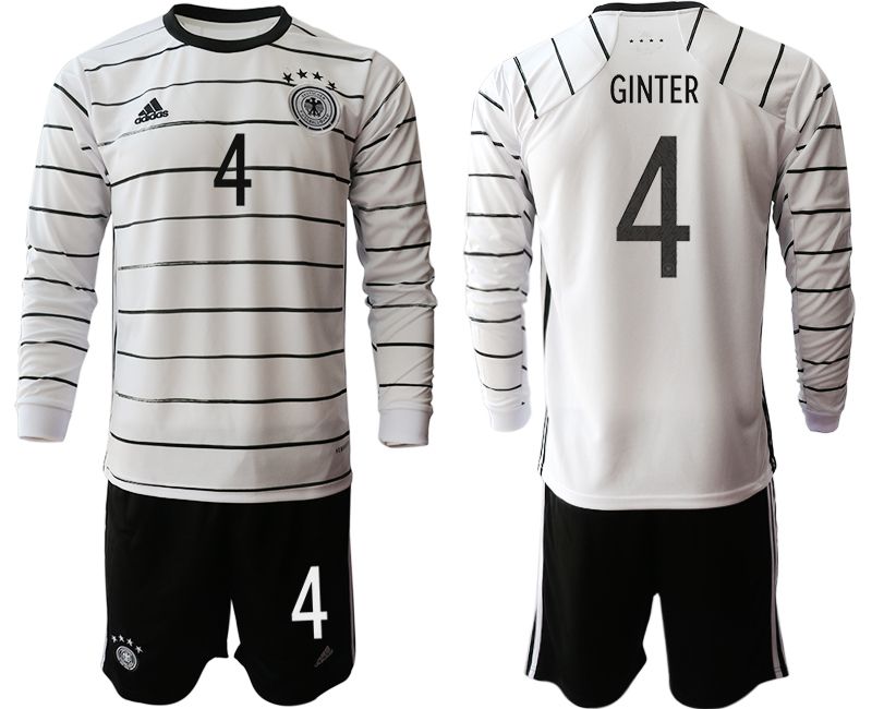 Men 2021 World Cup National Germany home long sleeve #4 white Soccer Jerseys